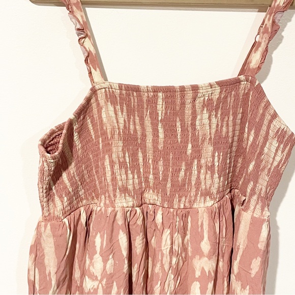 Torrid Plus Size‎ 3X Pink Tie Dye Print Smocked Sleeveless Midi Dress - Picture 3 of 6